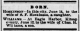 Daughter born to S F Hoskinsons 1884