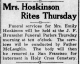 Mrs. Hoskinson rites 1924
