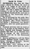 Obituary: David D Fritts 1947 Obituary: David D Fritts 1947